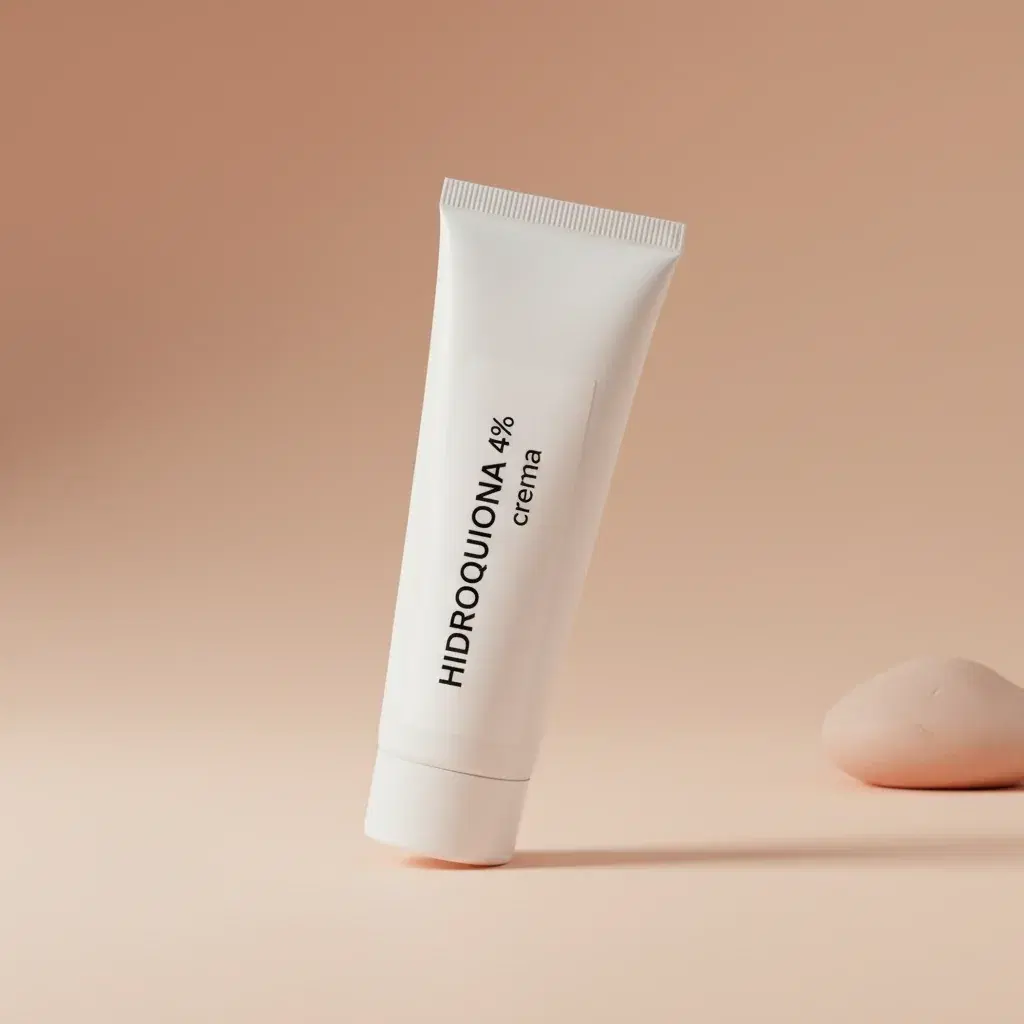 Packung Hydroquinone 4% – verschreibungspflichtiges Medikament, das ein in der EU zugelassener Arzt nach einer Hi-Doctor-Konsultation online verschreiben kann.