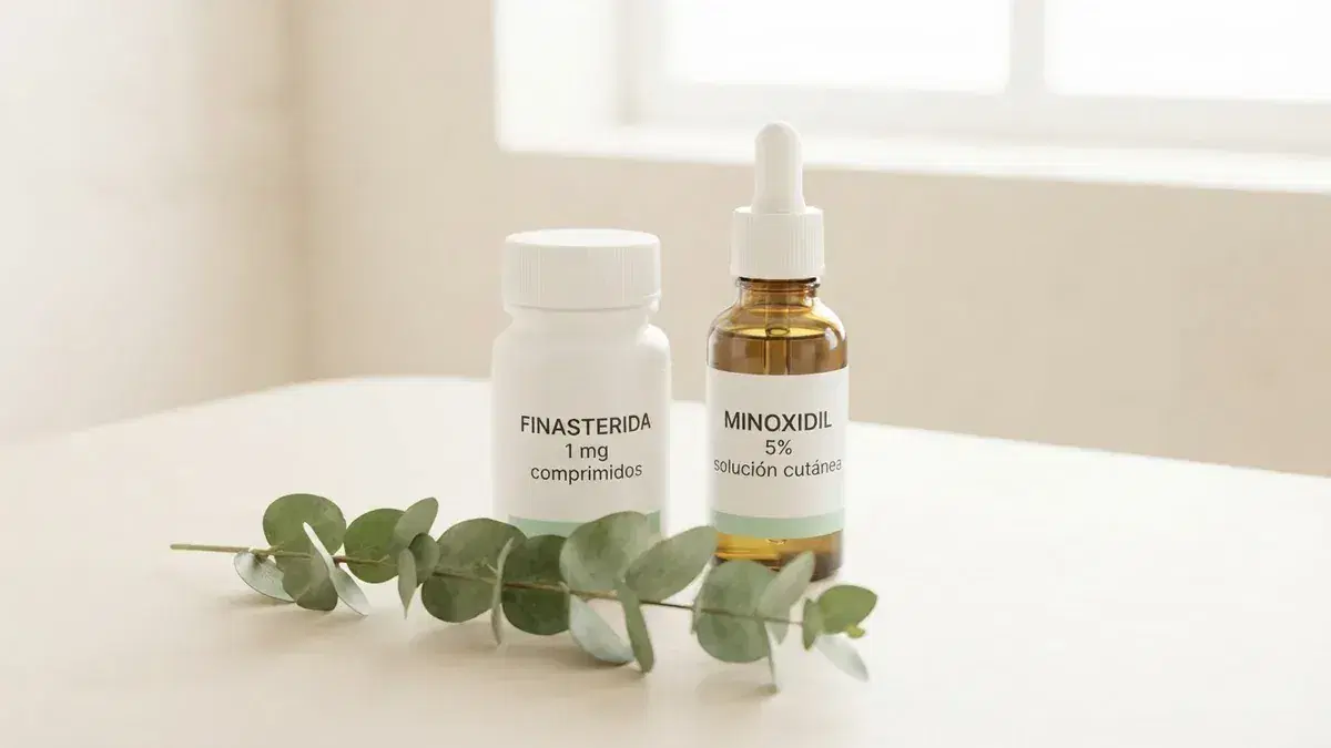 Finasteride & Minoxidil: Combined Hair Growth Efficacy — Finasterida 1 mg comprimidos and minoxidil 5% solución cutánea