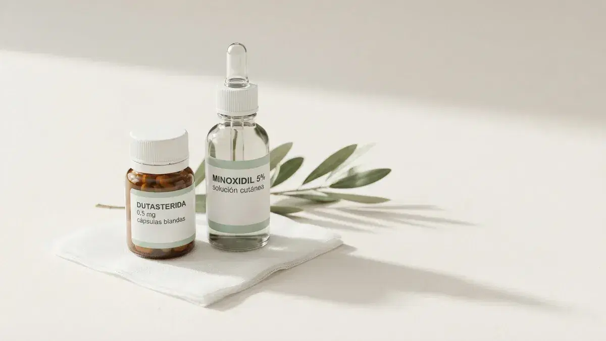 Combining Minoxidil and Dutasteride for Hair Loss: A Comprehensive Guide — Dutasterida 0,5 mg cápsulas blandas and minoxidil 5% solución cutánea